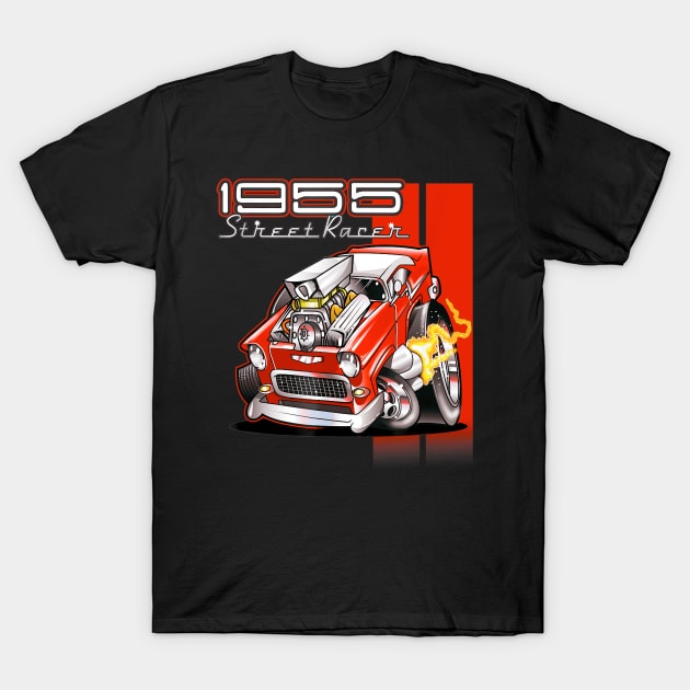 55 Chevy Hot Rod T-Shirt by Nifty T Shirts